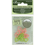 Clover Triangle Stitch Markers-Sizes 5 To 8 16/Pkg