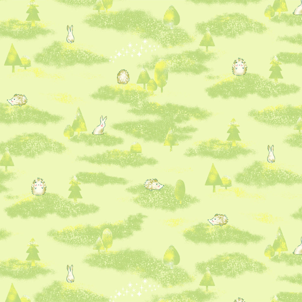 Hedgehogs & Rabbits - Fantasy Land - Cosmo Japan Cotton Shirting Fabric