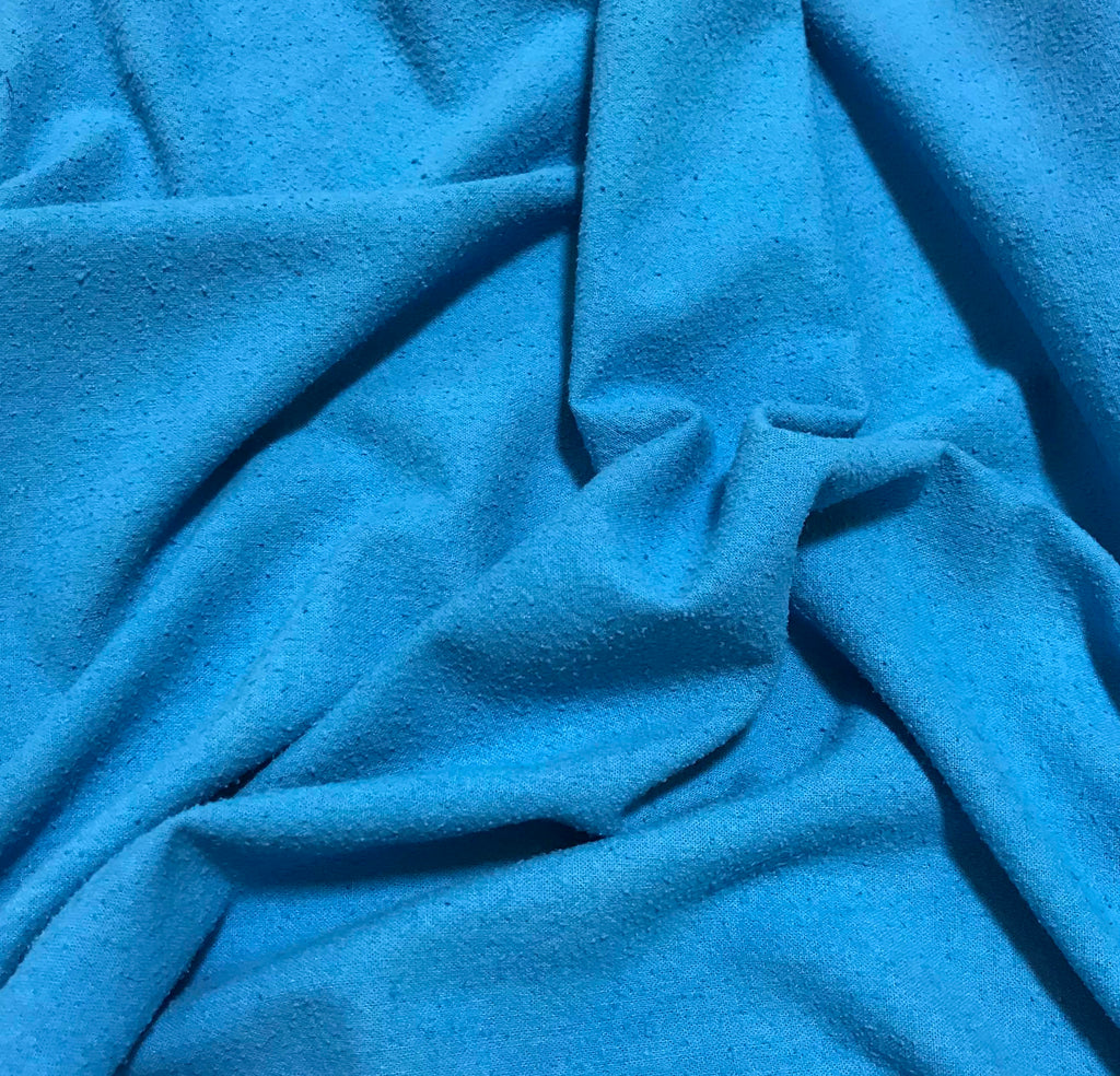 Cerulean Blue - Hand Dyed Silk Noil