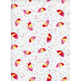 Crafty Cottons Bright Umbrellas Red/Multi - EESCO Cotton Fabric 1 Yard, 15" x 45" Remnant