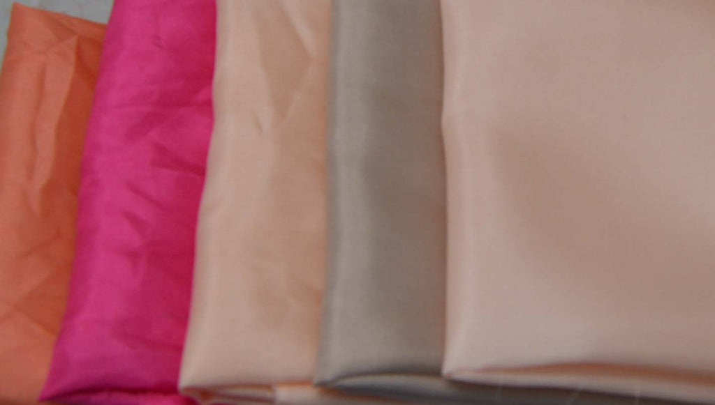 China Silk Habotai Fabric Set - 5 Pinks 1/4 Yard x 45" Each