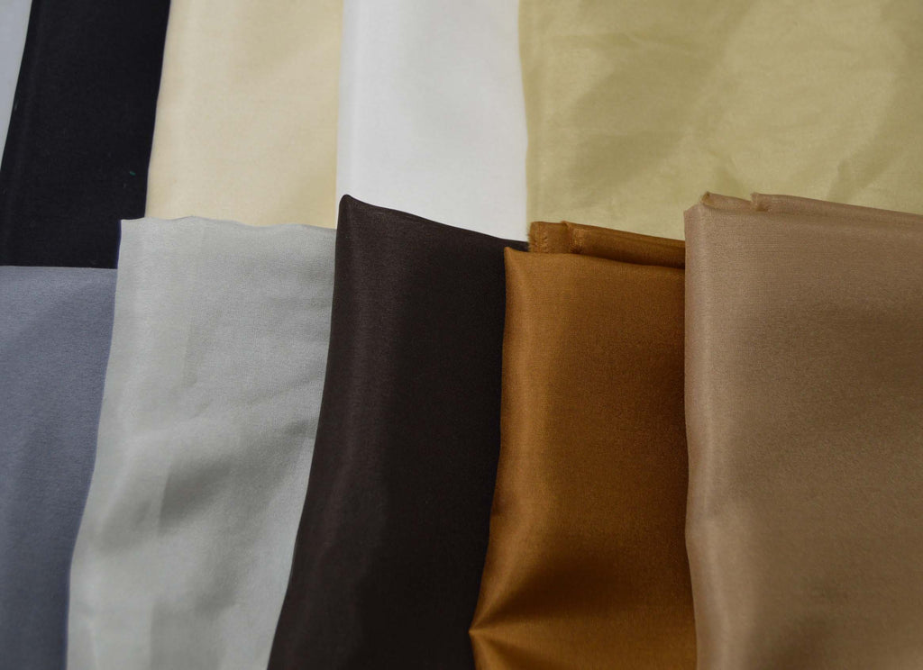 China Silk Habotai Fabric Set - 9 Neutrals 1/4 Yard x 45" Each