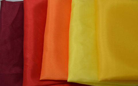 China Silk Habotai Fabric Set - 5 Autumn Colors 1/4 Yard x 45" Each