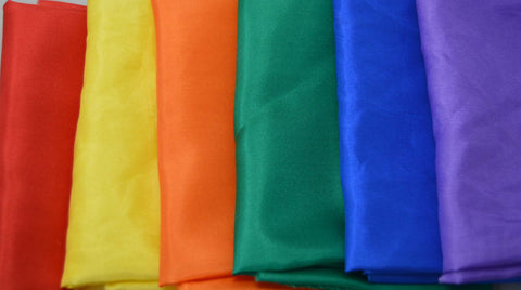 China Silk Habotai Fabric Set - Rainbow Colors 1/4 Yard x 45" Each 6 Colors