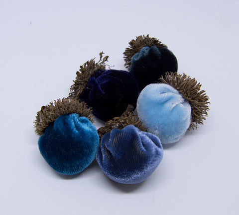 Silk Velvet Acorns Kit - Blue Colors (5 Acorns) Make Your Own!