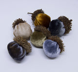 Silk Velvet Acorns - Metallic Colors (6 Acorns)