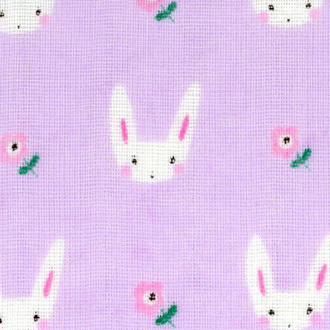 Bunnies on Lavender - Creator's Room Japan Cotton Double Gauze Fabric