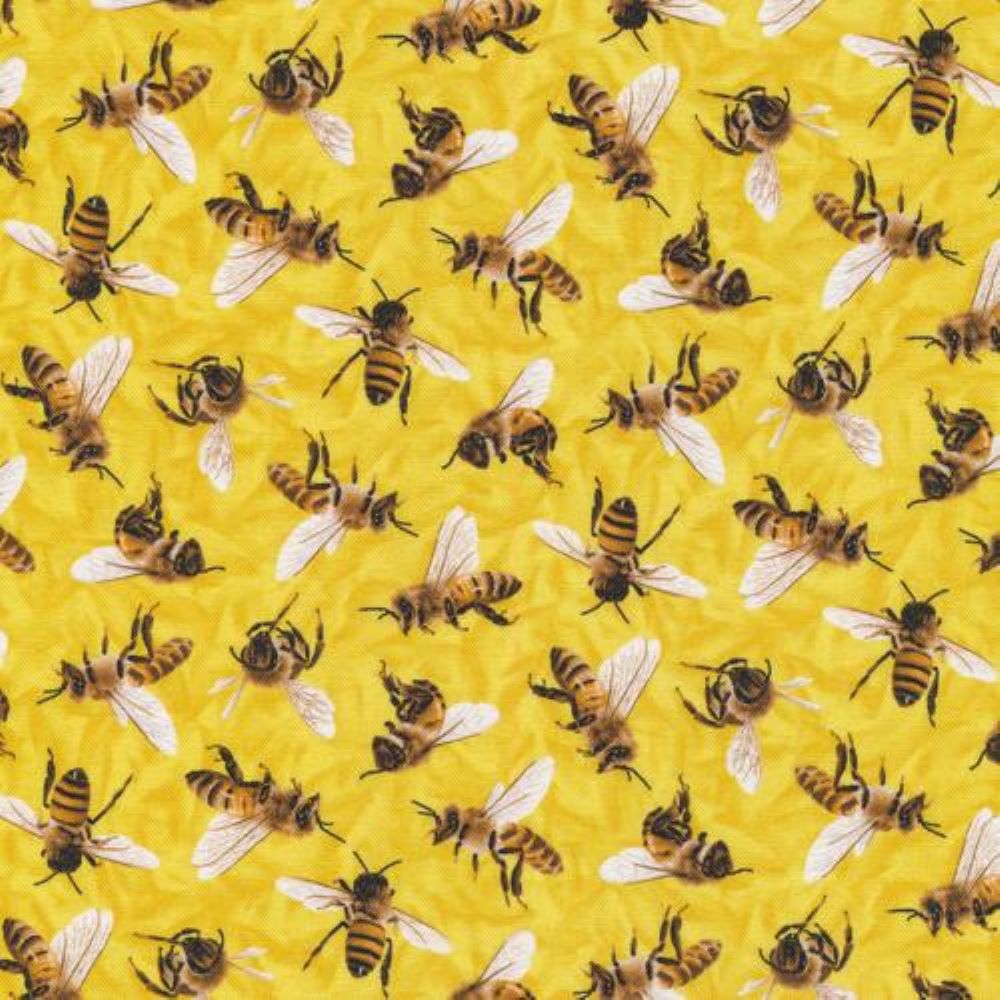 Frolicking Fields Bees Yellow- Paintbrush Studio Cotton Fabrics