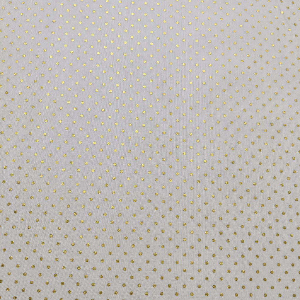 Swiss Dot On White- Gold - Riley Blake Cotton Fabric