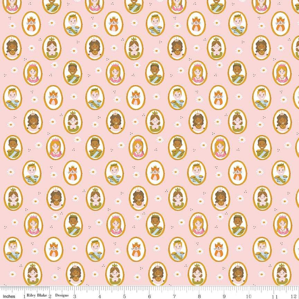 Guinevere Royal Cameos Pink - Riley Blake Cotton Fabric