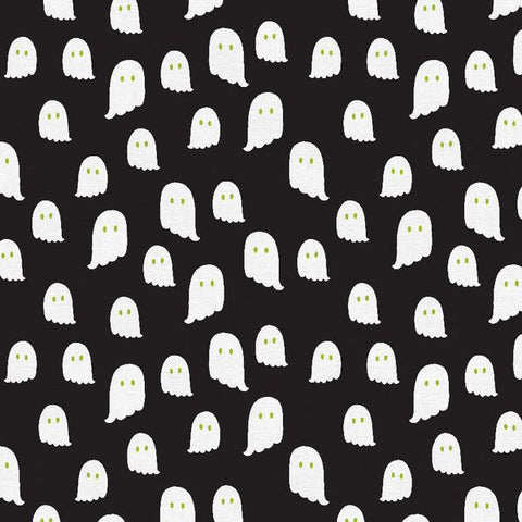 Halloween Night - Ghosts Black - Paintbrush Studio Cotton Fabrics