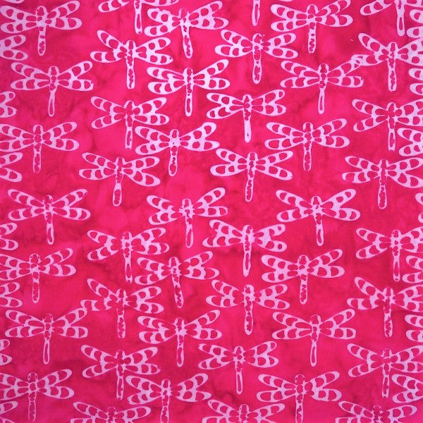 Hardoi Dragonflies Pink - Cloudberry - Batik by Mirah Cotton Fabric