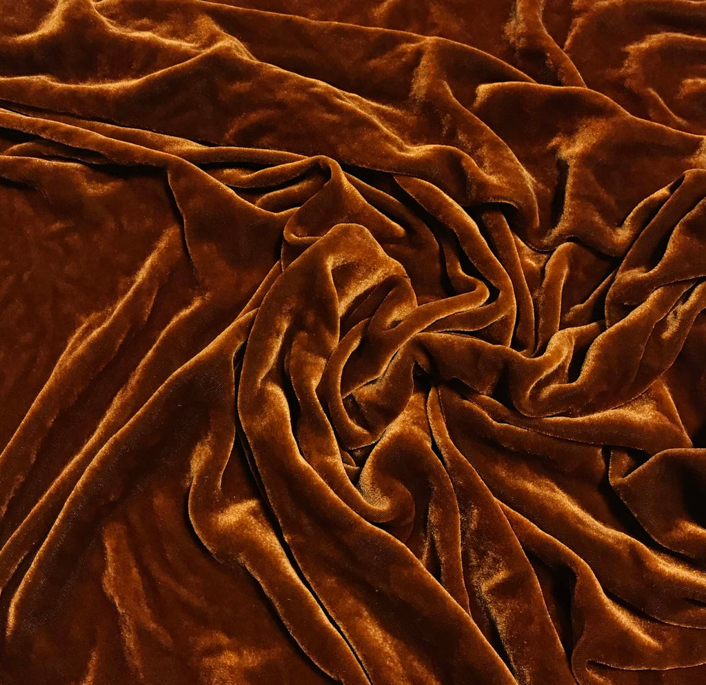 Burnt Orange - Hand Dyed Silk Velvet