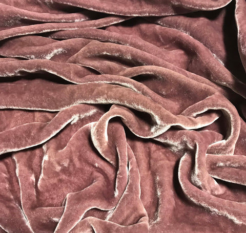 Dusty Mauve - Hand Dyed Silk Velvet