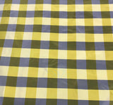 Yellow & Gray Check - Silk Taffeta Fabric