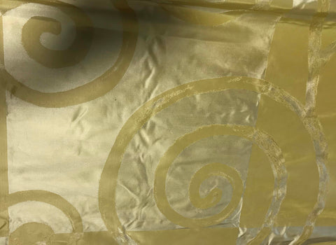Gold Swirl - Silk Taffeta Fabric