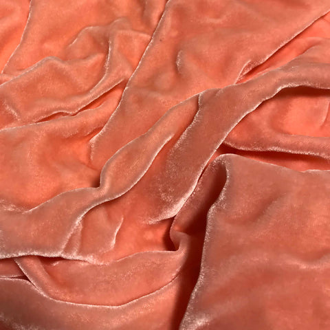 Pink Peach - Hand Dyed Silk Velvet