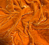Saffron Orange - Hand Dyed Silk Velvet