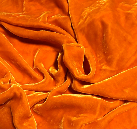 Pumpkin Orange - Hand Dyed Silk Velvet