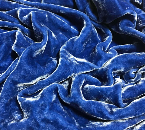 Sapphire Blue - Hand Dyed Silk Velvet