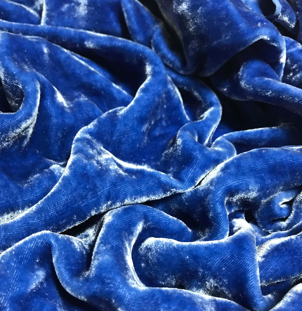 Sapphire Blue - Hand Dyed Silk Velvet