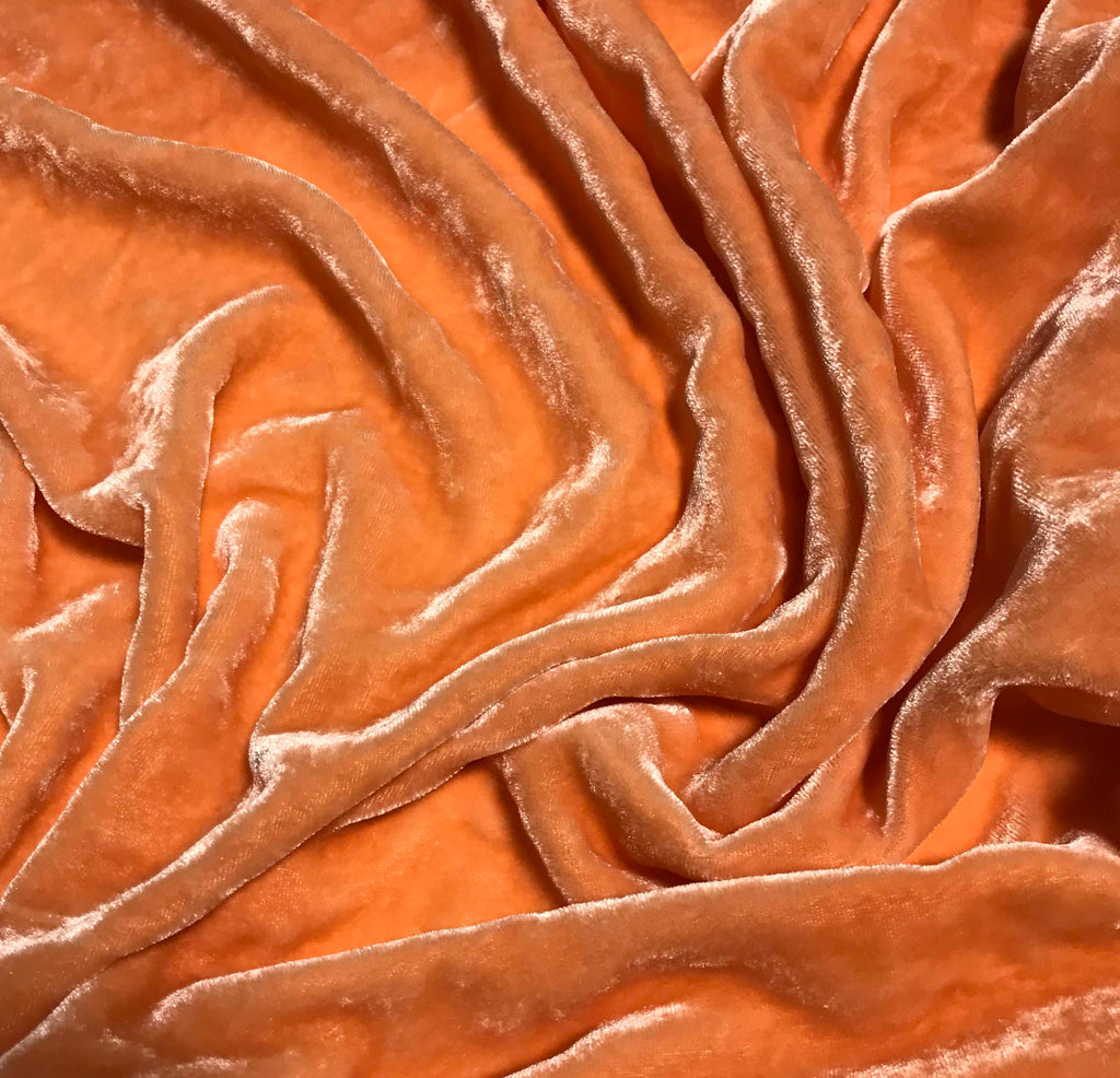 Persimmon Orange - Hand Dyed Silk Velvet