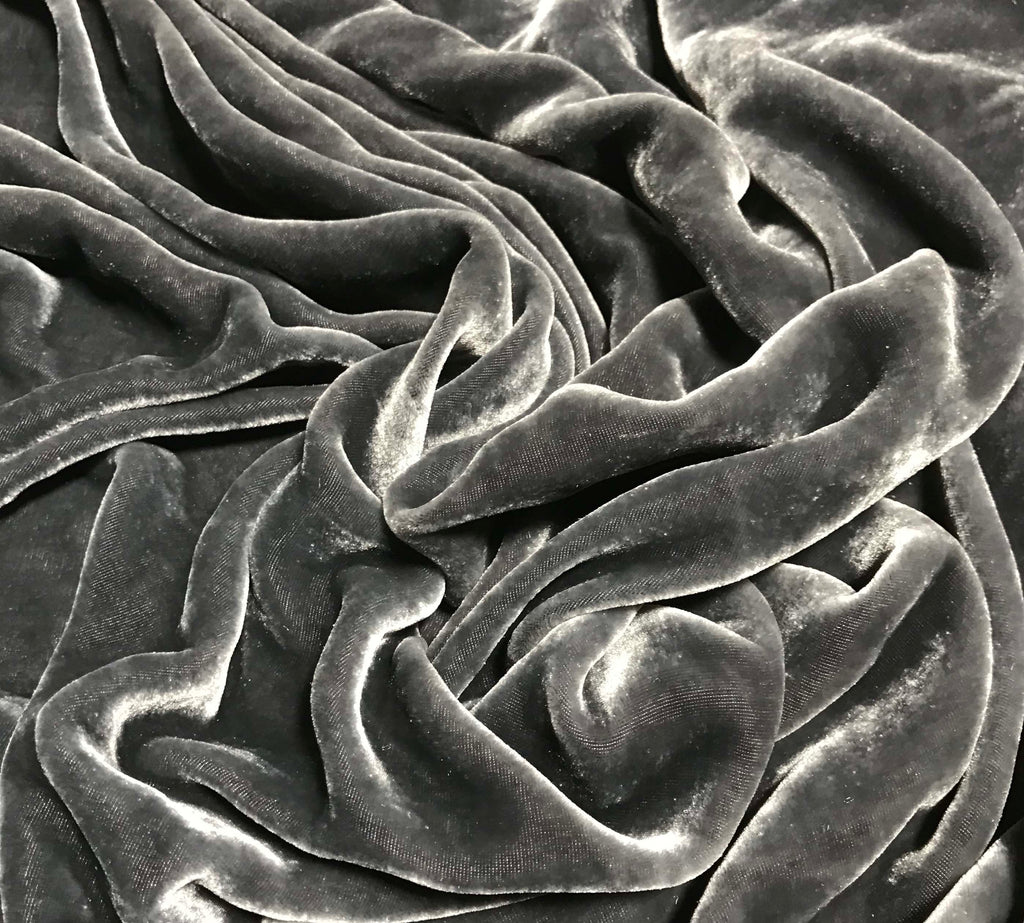 Pewter Gray - Hand Dyed Silk Velvet