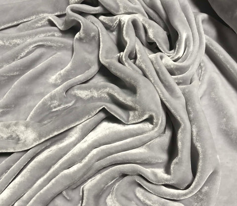 Silver - Hand Dyed Silk Velvet