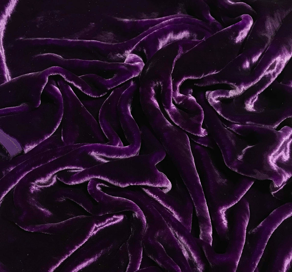 Purple - Hand Dyed Very Plush Silk Velvet