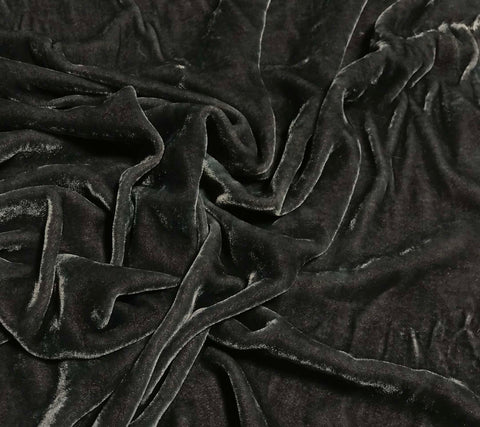 Brushed Steel - Hand Dyed Silk Velvet