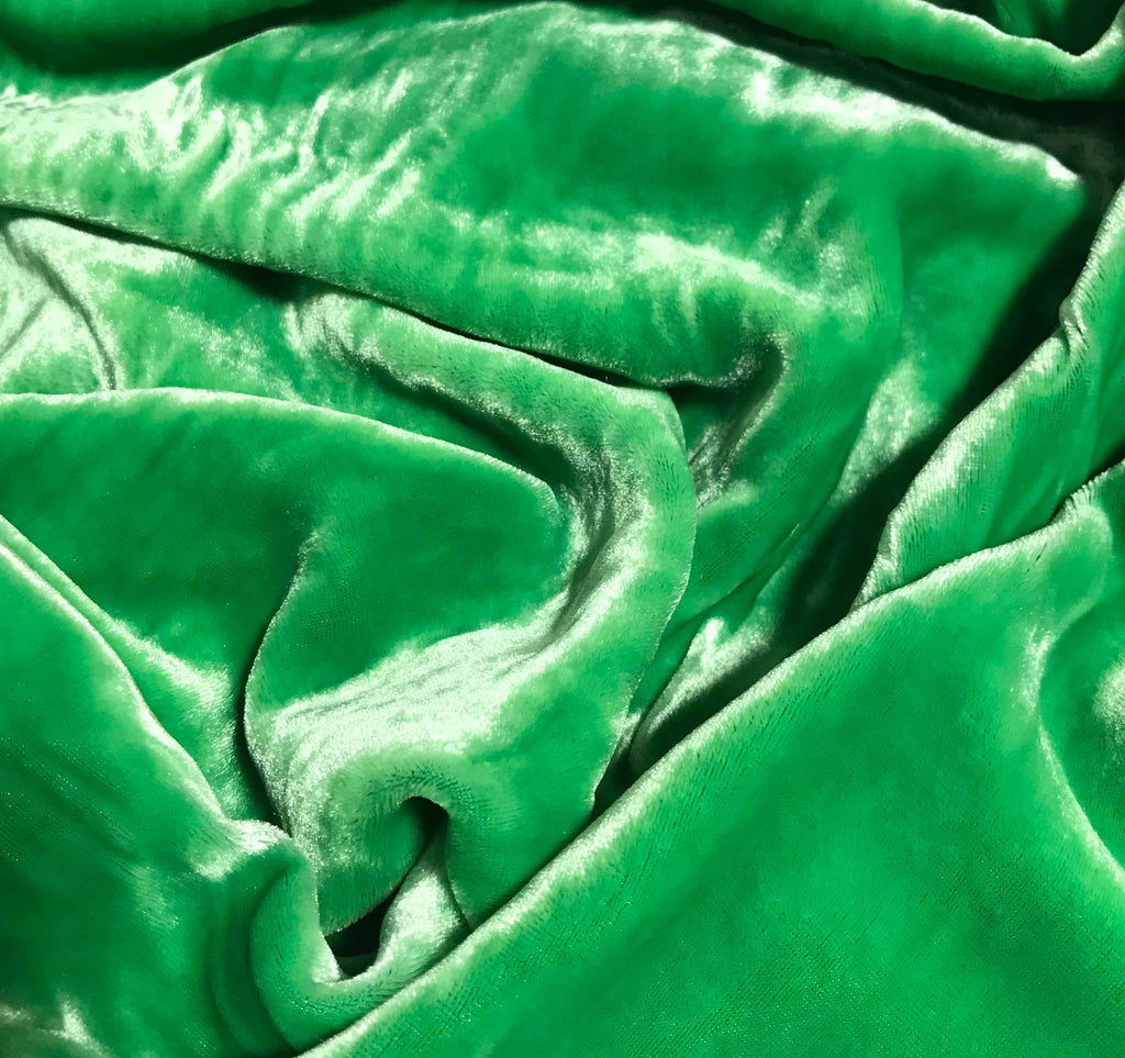 Bright Green - Hand Dyed Silk Velvet