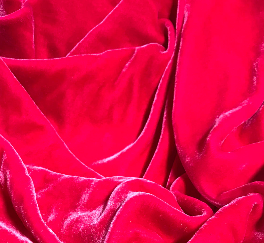 Fuchsia Pink - Hand Dyed Silk Velvet