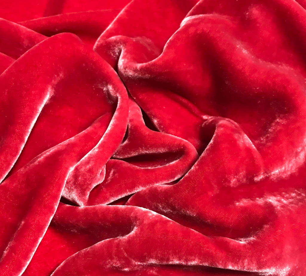 Chinese Red - Hand Dyed Silk Velvet