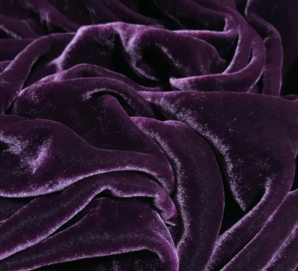 Wine  - Hand Dyed Silk Velvet