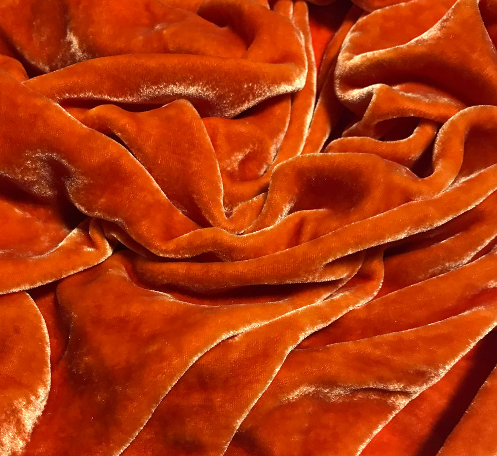 Golden Orange - Hand Dyed Silk Velvet