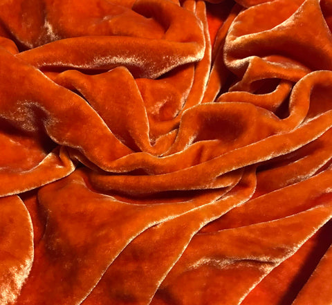 Golden Orange - Hand Dyed Silk Velvet