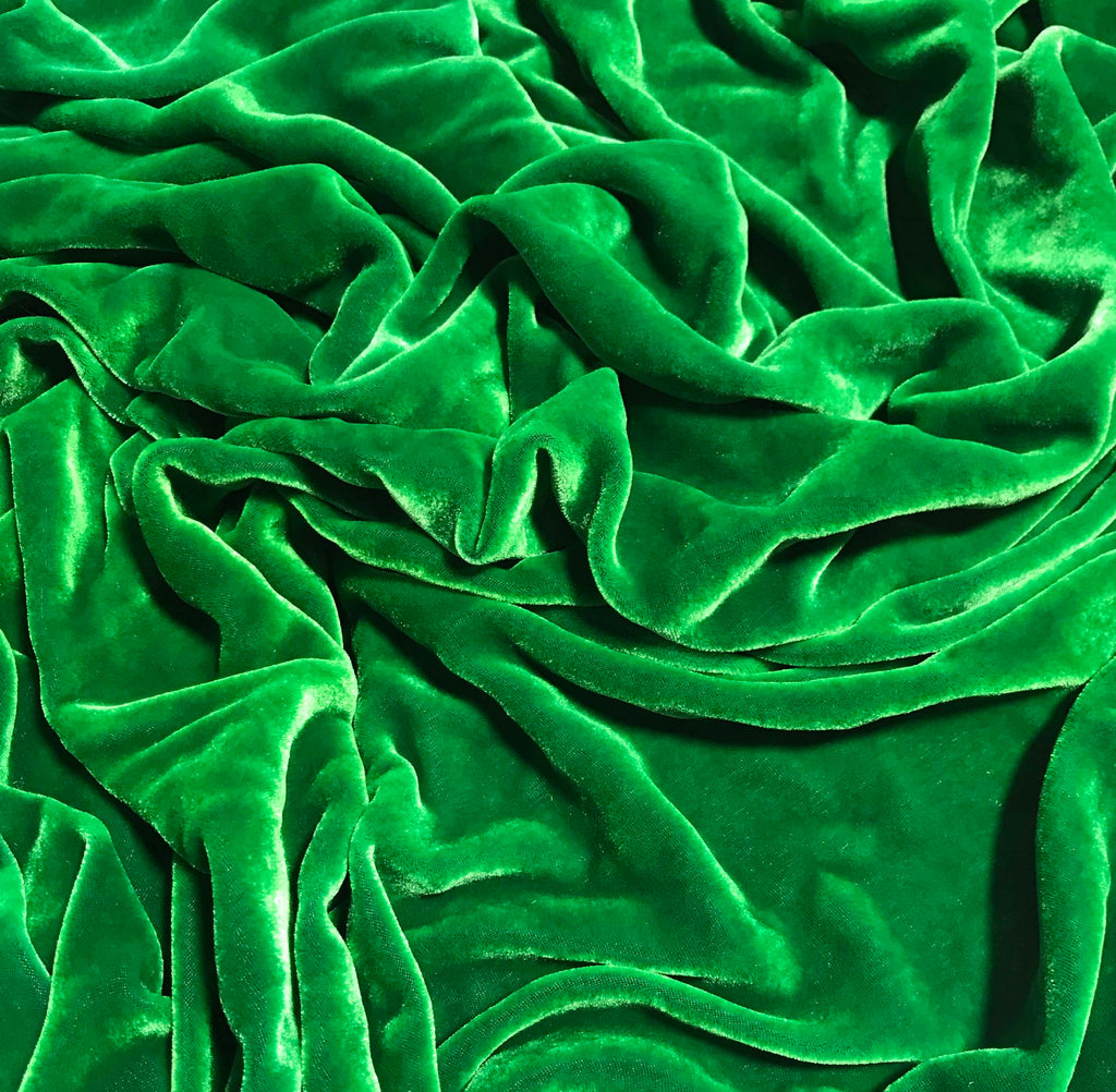 Kelly Green - Hand Dyed Silk Velvet