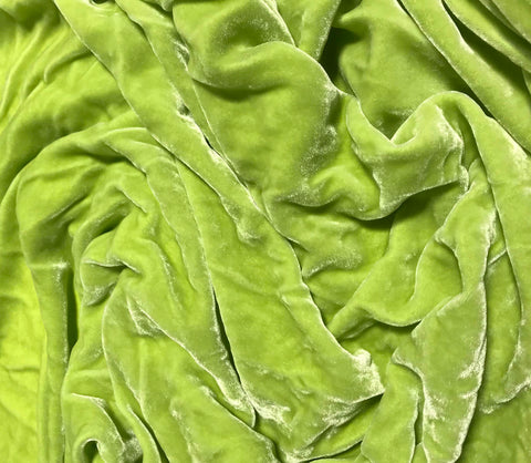 Spring Green - Hand Dyed Silk Velvet