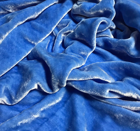 Alpine Blue  - Hand Dyed Silk Velvet