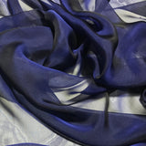 Marine Blue - Iridescent Silk Chiffon