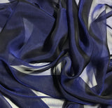 Marine Blue - Iridescent Silk Chiffon