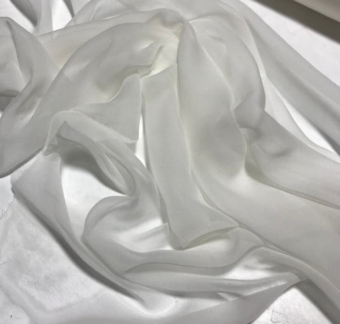 Natural Off White - Silk Chiffon Fabric