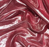 Cherry Red - Hand Dyed Silver Metallic Silk Lame` Fabric