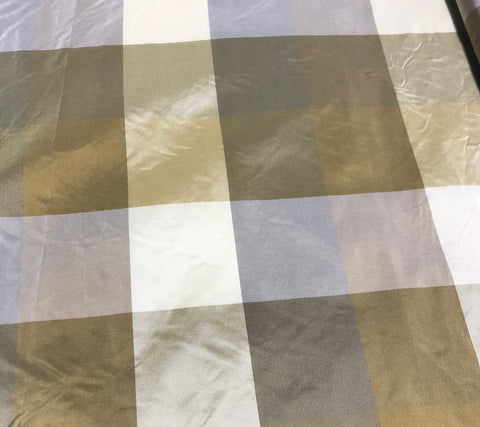 Gold Check - Silk Taffeta Fabric