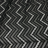 Navy Chevron Crochet Stretch Lace - Nylon Fabric