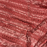 Peach Stripe Stretch Lace Fabric - Poly/Lycra