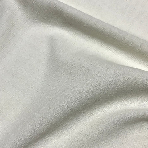 Natural White Raw Silk Checkered Weave Noil Fabric