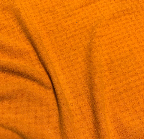 Poppy Orange - Hand Dyed Checkered Weave Silk Noil