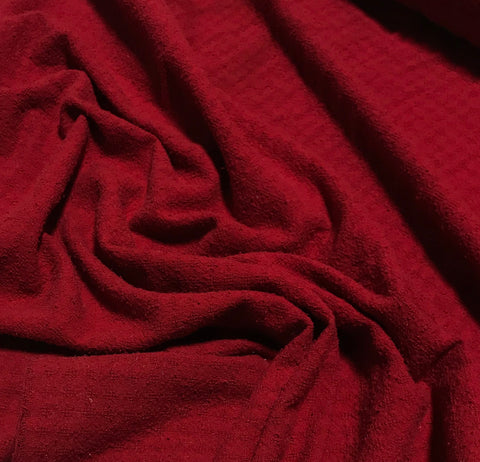 Scarlet Red - Hand Dyed Checkered Weave Silk Noil