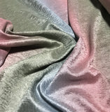 Ombre Pink Blue Sage Crushed Tergalet Fabric - Polyester 108" wide